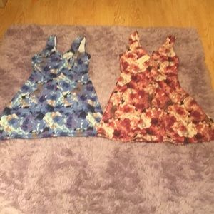 Red and Blue floral tank top dresses